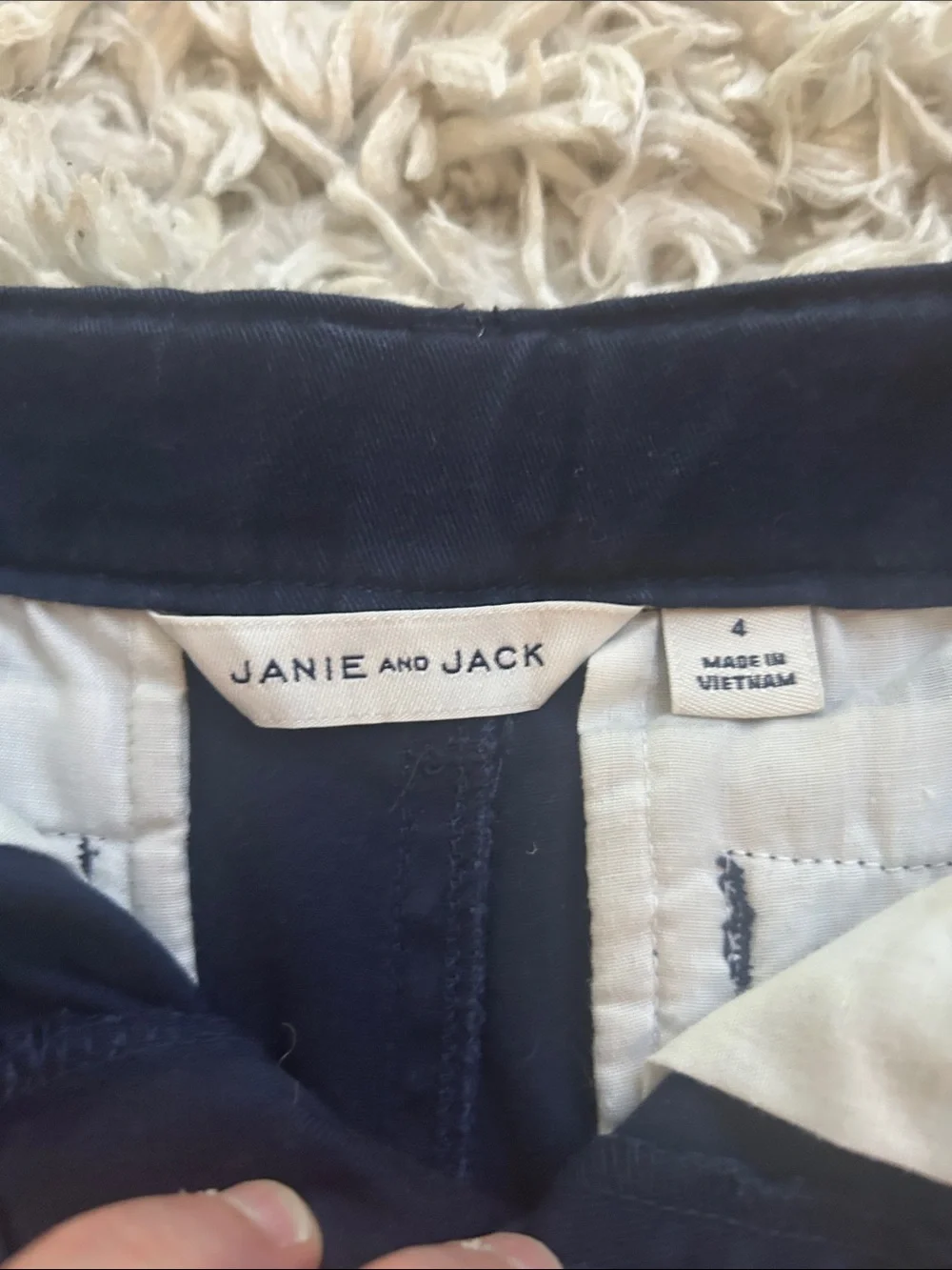 Janie and Jack Boy’s Dark Navy Cotton Jogger Pants